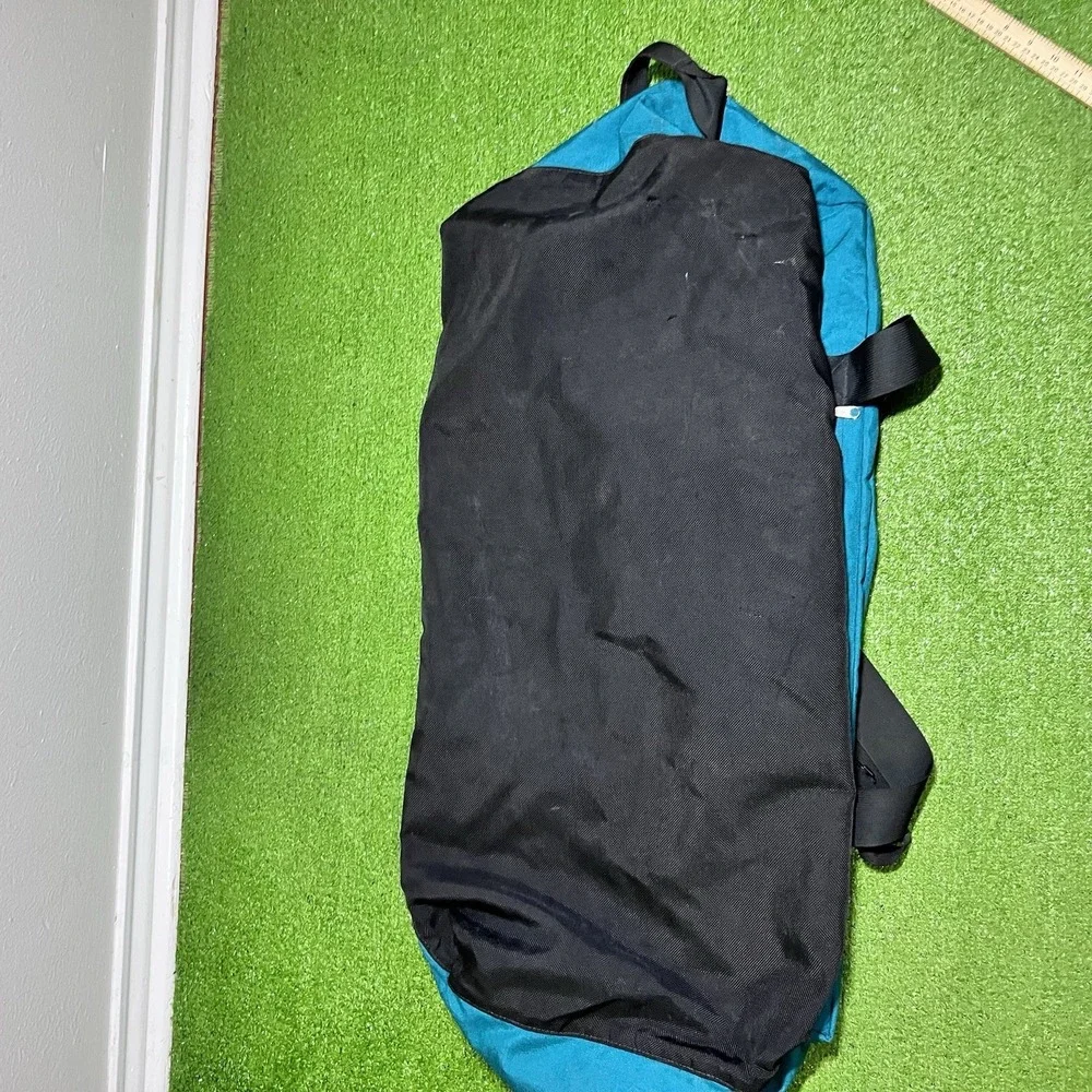 Vintage LL Bean Duffel Bag Green Canvas Oversized‎ 36x16 Backpack Convert